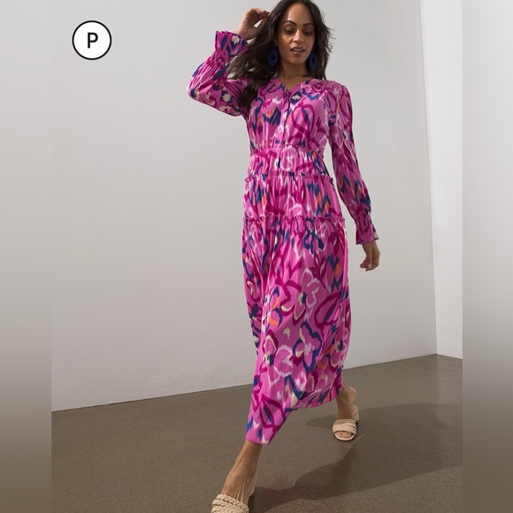 Chico's Dresses Chicos Petite Ikat Tiered Maxi Dress Size P Worn Once Nwot Poshmark